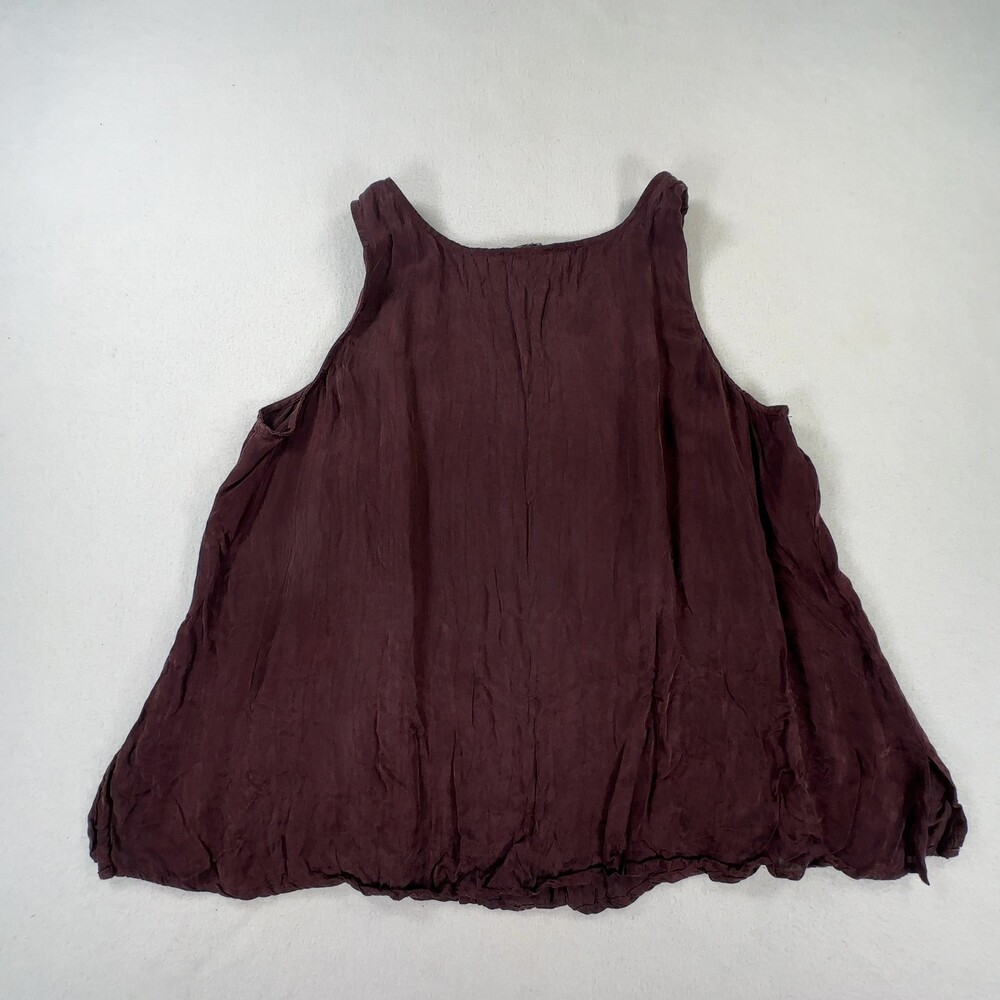 Eileen Fisher Cupro Tank Top Sleeveless Burgundy Women's Size Medium - Picture 7 of 8